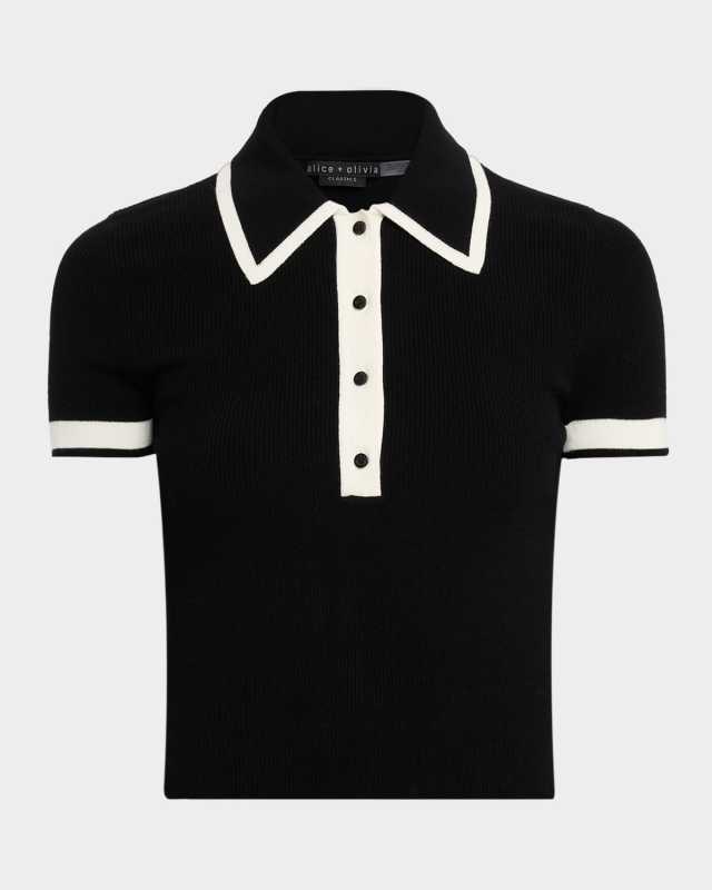 Pia Wool-Blend Knit Polo